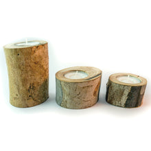 Load image into Gallery viewer, Rustic wood tea light holders- 5pcs