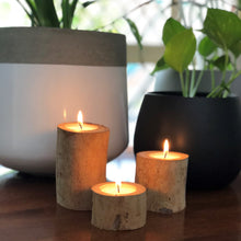 Load image into Gallery viewer, Rustic wood tea light holders- 3pcs