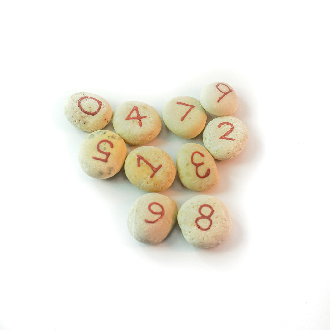 Beach Pebble 0-9 Number Set- small