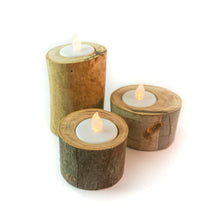 Load image into Gallery viewer, Rustic wood tea light holders- 5pcs
