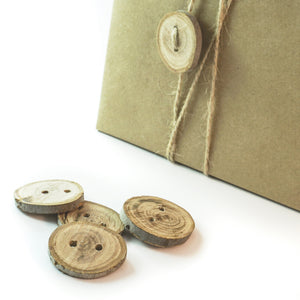 rustic wood button